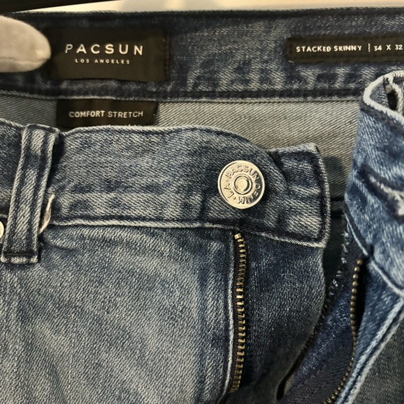 Pre-owned PacSun Mens 34 X 32 Comfort Stretch  Patch Skinny Jeans - Picture 5 of 5
